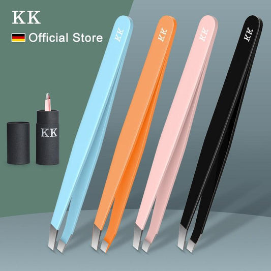 KK Eyebrow Tweezer Colorful Hair Beauty Fine Hairs Puller Stainless Steel Makeup Tools Slanted Eye Brow Clips Removal Tools Care - Millennial Eyelash Boutique